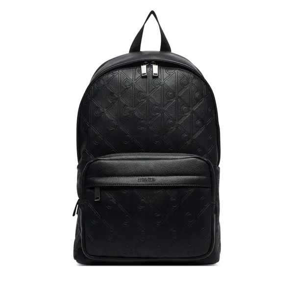 Calvin Klein Ruksak Calvin Klein Emblem Aop Deboss Round Backpack LV04D3560G Crna