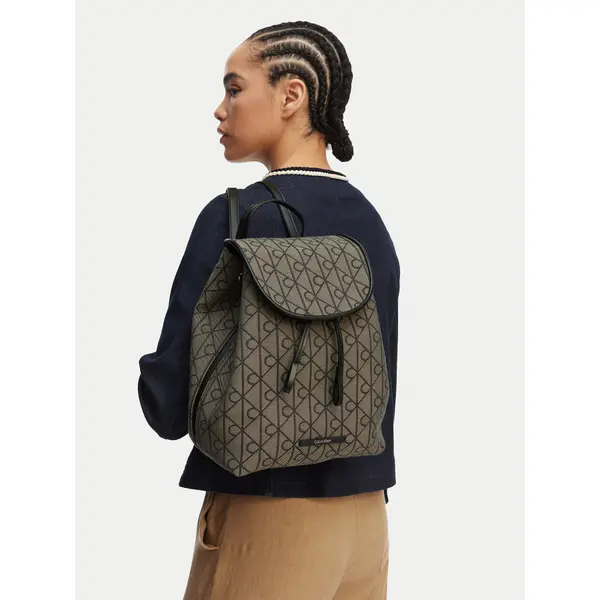 Calvin Klein Ruksak Calvin Klein Emblem Aop Jacquard Backpack LV04F3536G Smeđa