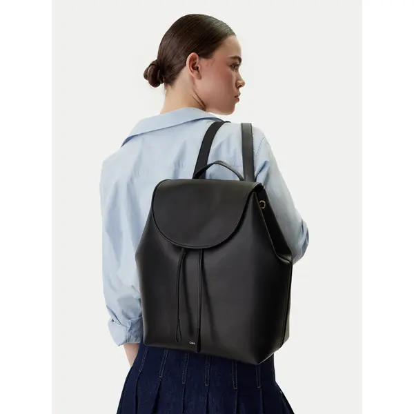 Calvin Klein Ruksak Calvin Klein Foil Logo Large Flap Backpack LV04F3505G Crna