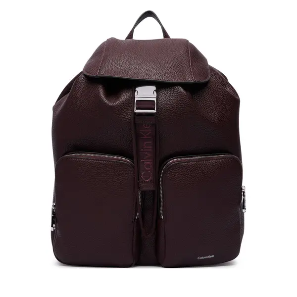 Calvin Klein Ruksak Calvin Klein Weebbing Strap Flap Backpack LV04F3645G Tamnocrvena