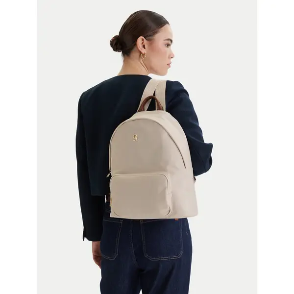 Tommy Hilfiger Ruksak Tommy Hilfiger Popette Dome Backpack AW0AW17939 Écru