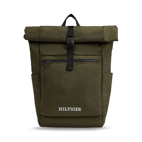 Tommy Hilfiger Ruksak Tommy Hilfiger Th Monotype Rolltop Backpack AM0AM11549 Army Green RBN