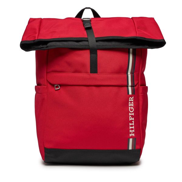 Tommy Hilfiger Ruksak Tommy Hilfiger Th Monotype Rolltop Backpack AM0AM11792 Primary Red XLG