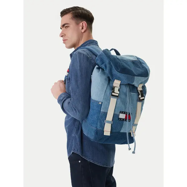 Tommy Jeans Ruksak Tommy Jeans Tjm Denim Patchwork Backpack AM0AM14268 Plava