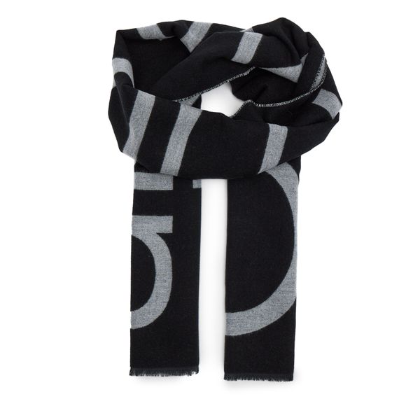 Calvin Klein Šal Calvin Klein Fringes 2-Tones Wool Blend Scarf K60K612028 Crna