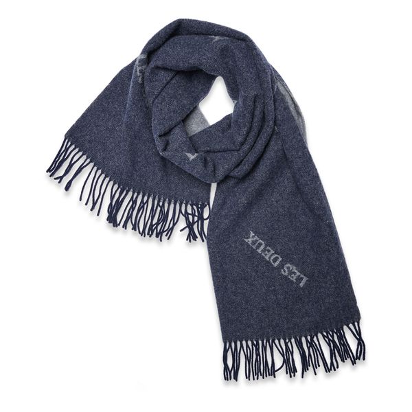 Les Deux Šal Les Deux Intarsia LDM910014 Dark Navy/Light Grey Melange 460310