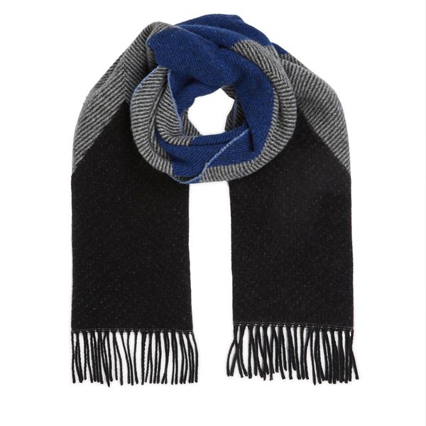 Tommy Hilfiger Šal Tommy Hilfiger Th Evening Fluffy Scarf AW0AW15354 Herringbone / Blue Argyle 0GJ