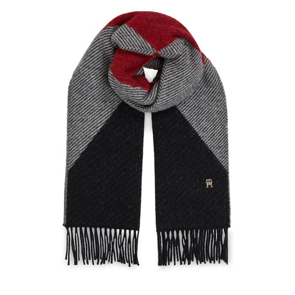 Tommy Hilfiger Šal Tommy Hilfiger Th Evening Fluffy Scarf AW0AW15354 Herringbone / Red Argyle 0KR