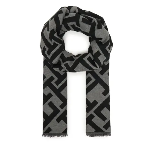 Tommy Hilfiger Šal Tommy Hilfiger Th Monogram Heavy Scarf AW0AW18051 Crna
