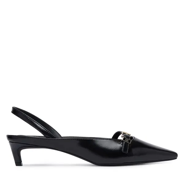 Tommy Hilfiger Salonke Tommy Hilfiger Th Buckle Kitten Slingback Pump FW0FW09384 Crna