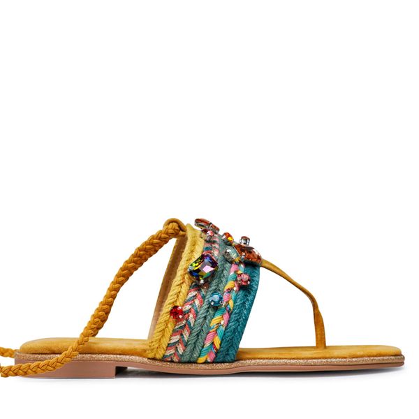 Alma En Pena Sandale Alma En Pena V22466 Suede Mustard