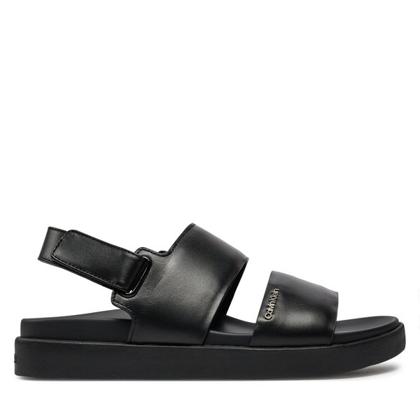 Calvin Klein Sandale Calvin Klein Flat Sandal Calvin Mtl Lth HW0HW01984 Crna
