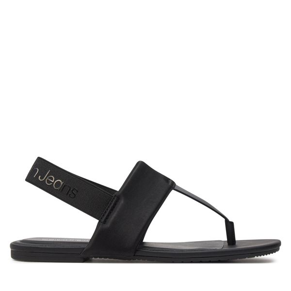 Calvin Klein Jeans Sandale Calvin Klein Jeans Flat Sandal Toepost Dc YW0YW01344 Black BEH