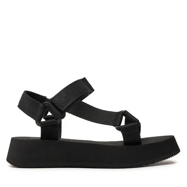 Calvin Klein Jeans Sandale Calvin Klein Jeans Sandal Velcro Webbing In Mtl YW0YW01480 Crna
