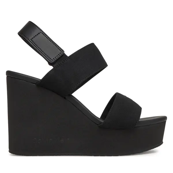Calvin Klein Jeans Sandale Calvin Klein Jeans Wedge Sandal Webbing In YW0YW01790 Crna