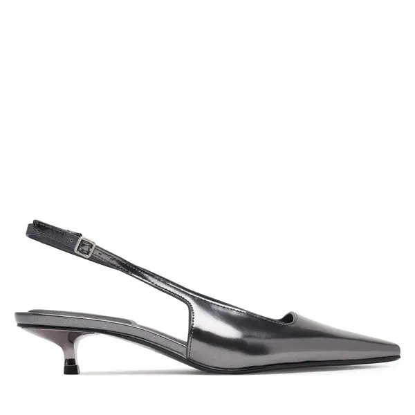 Calvin Klein Sandale Calvin Klein Kitten Heel Pump Sling Mirr Lth HW0HW03275 Crna