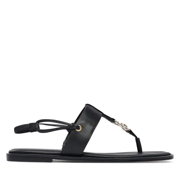 Calvin Klein Sandale Calvin Klein Round Flat Sndl Thong Lth Hdw HW0HW02926 Crna