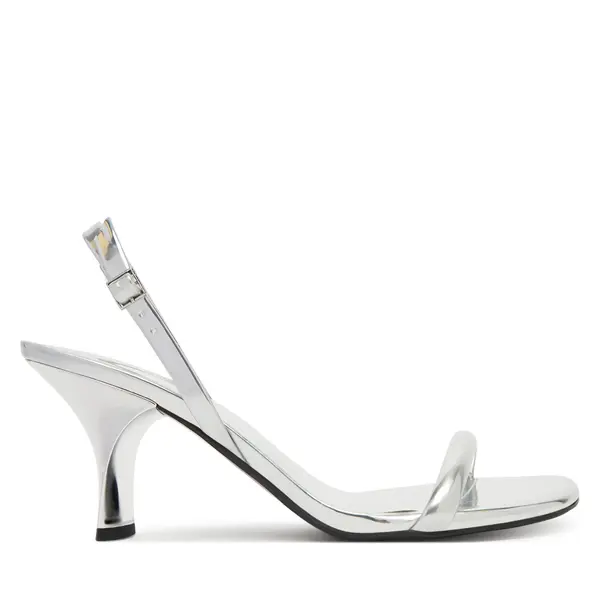 Calvin Klein Sandale Calvin Klein Sculpt Kitt Heel Strappy Lth Met HW0HW02709 Srebrna