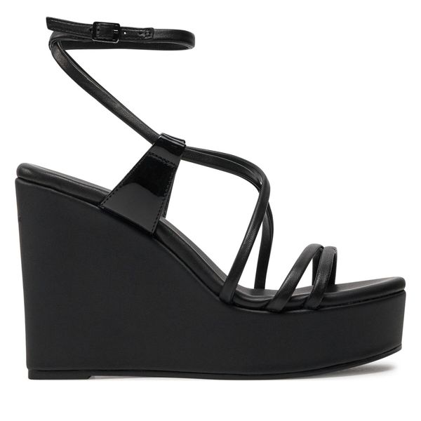 Calvin Klein Sandale Calvin Klein Wedge Sandal 70 Lth HW0HW01952 Crna