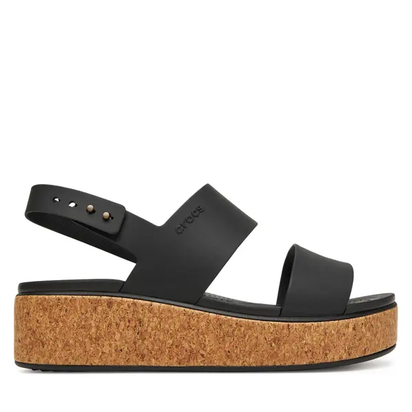 Crocs Sandale Crocs Brooklyn Cork Low Wedge 211144 Crna