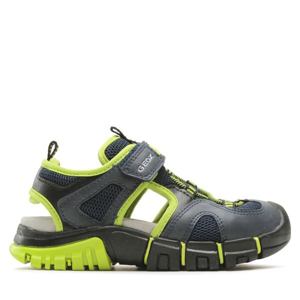 Geox Sandale Geox J Sandal Dynomix Boy J35GHA014MEC0749 S Navy/Lime