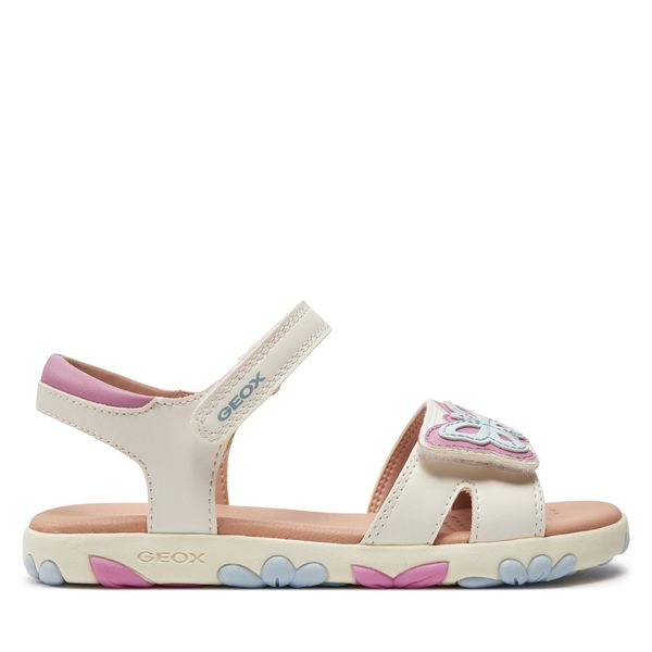 Geox Sandale Geox J Sandal Haiti Girl J458ZA 000BC C1364 D White/Dk Pink