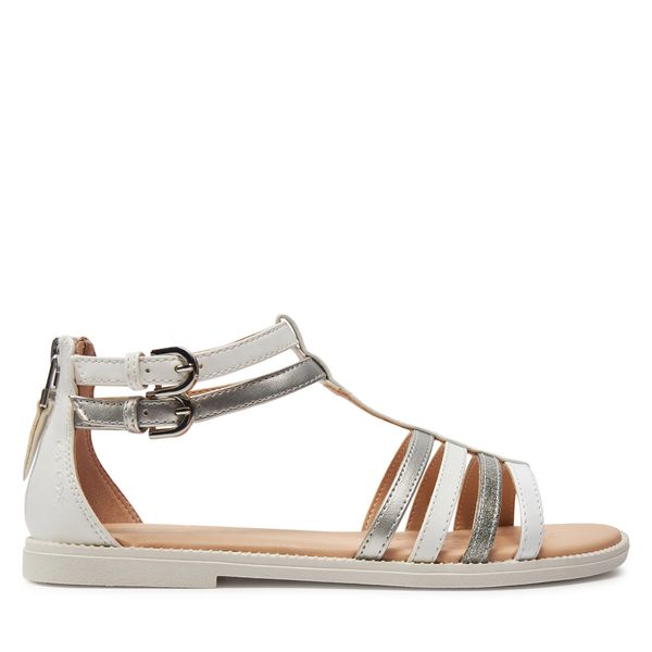 Geox Sandale Geox J Sandal Karly Girl J7235D 054AJ C1Z1N D White/Lt Silver