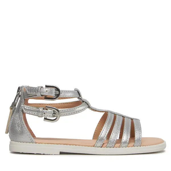 Geox Sandale Geox J Sandal Karly Girl J7235D 0QDAJ C1007 S Srebrna