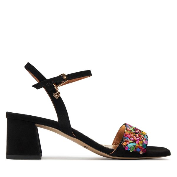 R.Polański Sandale R.Polański 1123/A Czarny Zamsz