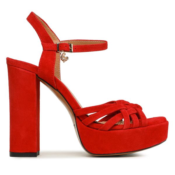 R.Polański Sandale R.Polański 1666 Czerwony Zamsz