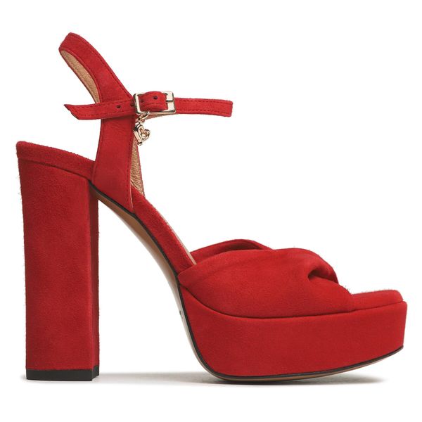 R.Polański Sandale R.Polański 1668 Czerwony Zamsz