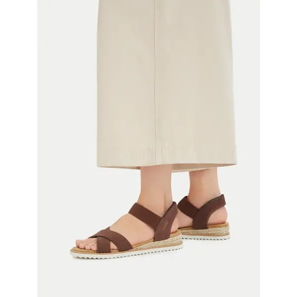 Skechers Sandale Skechers BOBS Desert Kiss - Golden Lily 114418/CHOC Smeđa