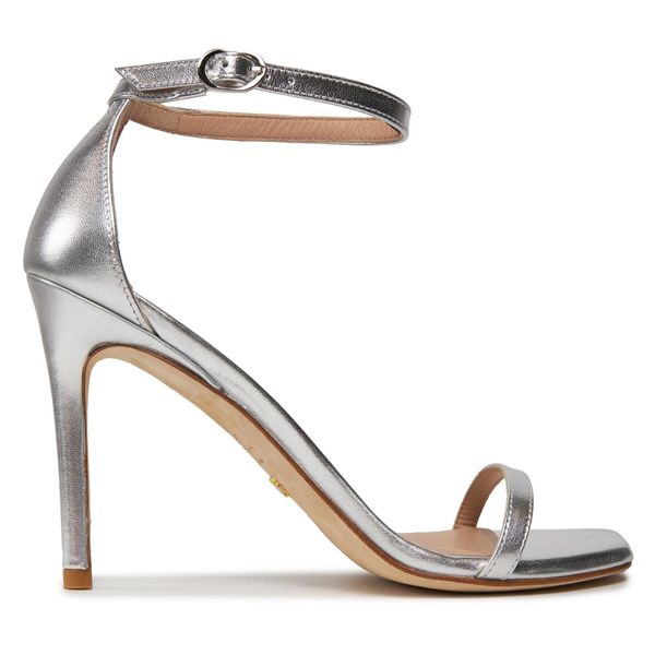 Stuart Weitzman Sandale Stuart Weitzman Nudistcurve 100 Sanda SA178 Silver