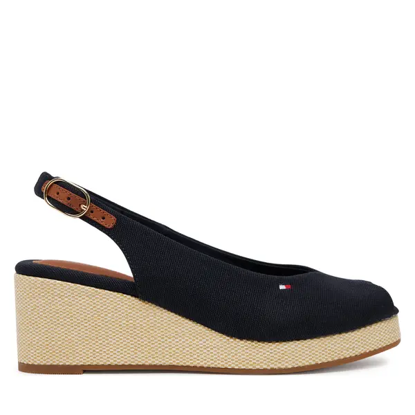 Tommy Hilfiger Sandale Tommy Hilfiger Flag Mid Wedge Espad Slingback FW0FW08595 Tamnoplava