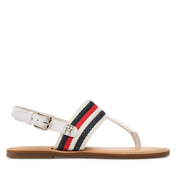 Tommy Hilfiger Sandale Tommy Hilfiger Flat Sandal Corporate FW0FW06988 Ecru YBL