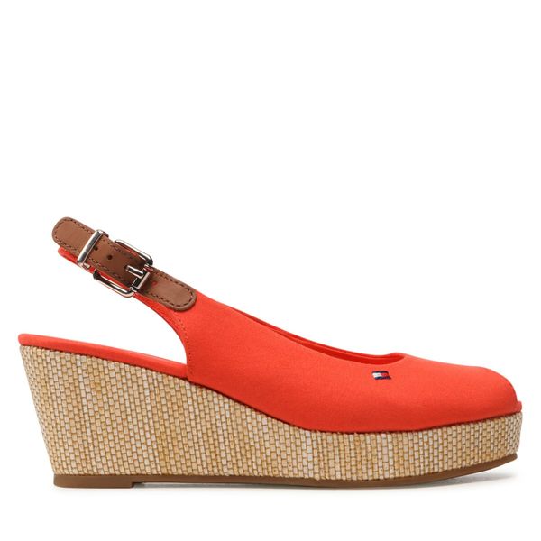 Tommy Hilfiger Sandale Tommy Hilfiger Iconic Elba Sling Back Wedge FW0FW04788 Deep Orange SNX