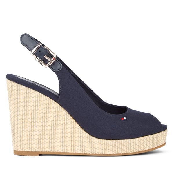 Tommy Hilfiger Sandale Tommy Hilfiger Iconic Elena Sling Back Wedge FW0FW04789 Space Blue DW6