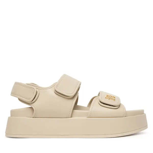 Tommy Hilfiger Sandale Tommy Hilfiger Leather Sporty Platform Sandal FW0FW09119 Bež