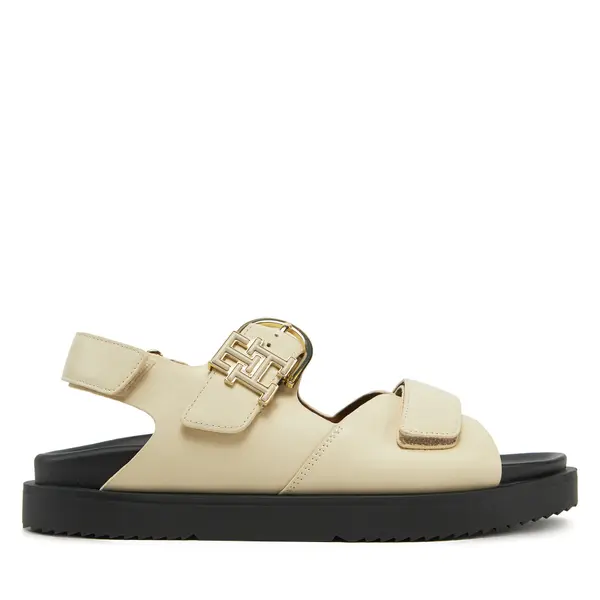 Tommy Hilfiger Sandale Tommy Hilfiger Leather Sporty Sandal FW0FW08799 Écru