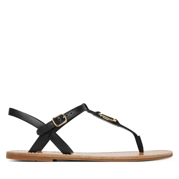 Tommy Hilfiger Sandale Tommy Hilfiger Leather Thong Sandal FW0FW09127 Crna