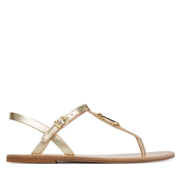 Tommy Hilfiger Sandale Tommy Hilfiger Leather Thong Sandal Gold FW0FW09331 Zlatna