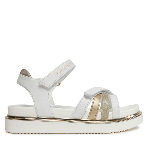 Tommy Hilfiger Sandale Tommy Hilfiger Velcro Sandal T3A2-33238-0273 White/Platinum X048