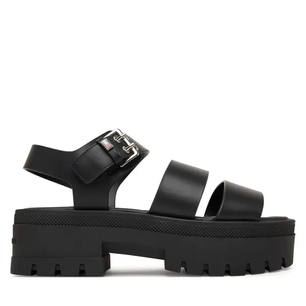 Tommy Jeans Sandale Tommy Jeans Tjw Straps Leather Max Sandal EN0EN02944 Crna