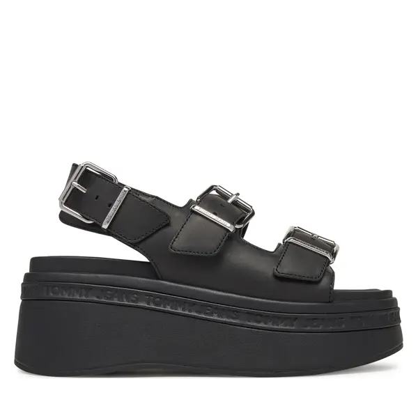 Tommy Jeans Sandale Tommy Jeans Tjw Wedge Sandal EN0EN02774 Crna