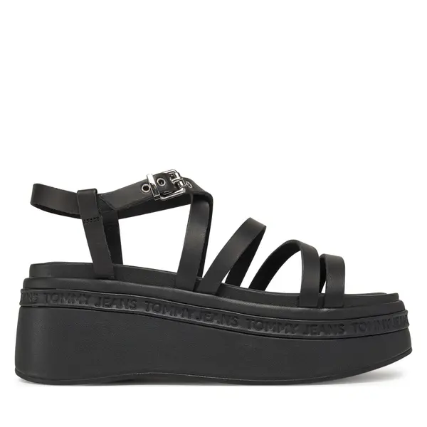 Tommy Jeans Sandale Tommy Jeans Tjw Wedgy Strappy Sandal EN0EN02756 Crna