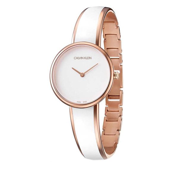 Calvin Klein Sat Calvin Klein Bangle Adjustable K4E2N616 White/Gold