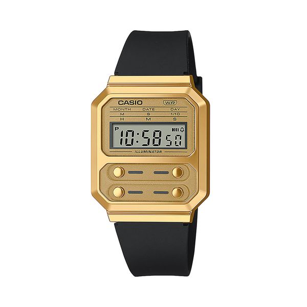 Casio Sat Casio A100WEFG-9AEF Gold/Black
