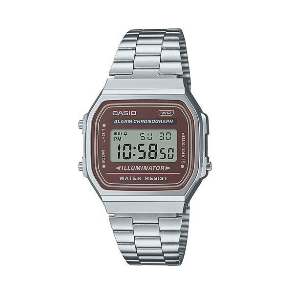 Casio Sat Casio A168WA-5AYES Silver/Brown
