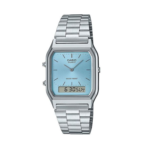 Casio Sat Casio Vintage Maxi AQ-230A-2A1MQYES Silver/Blue
