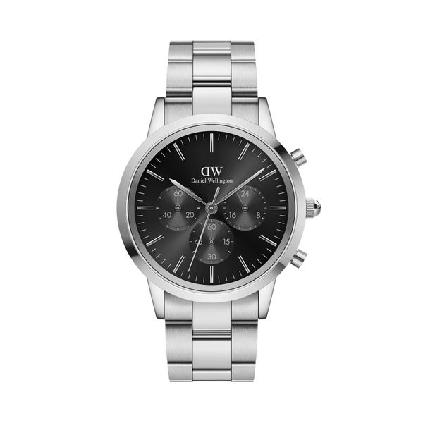 Daniel Wellington Sat Daniel Wellington Iconic Chronograph Link Onyx DW00100645 Silver/Black